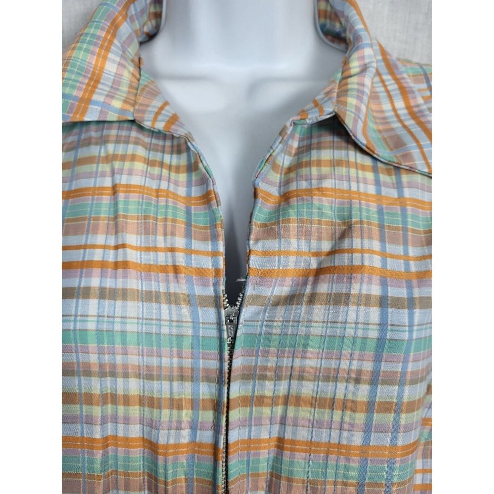 VTG Women's 60s / 70s belted Dress Summer Time Orange zip Up Light Weight - Picture 6 of 8